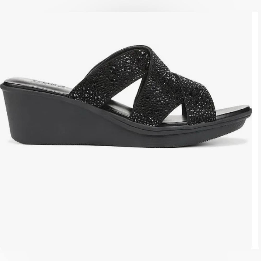 Naturalizer Rowena Black Wedge Sandals
